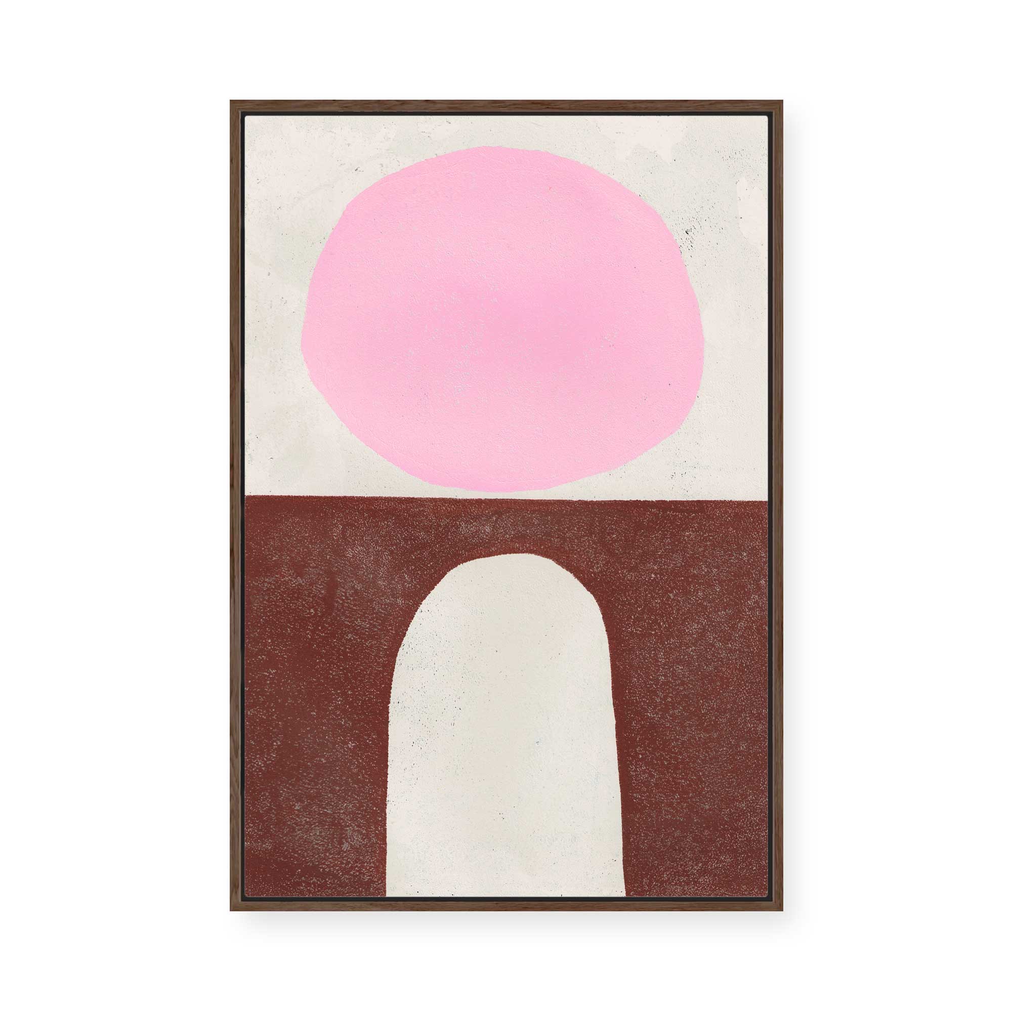 Pink Brown Forms | Framed Canvas