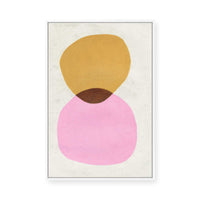 Pink Gold Abstract Shapes | Framed Canvas