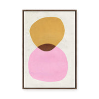 Pink Gold Abstract Shapes | Framed Canvas