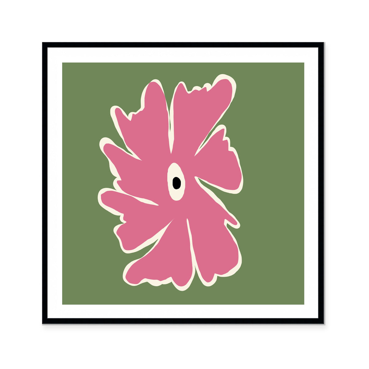 Pink and Green Bold Flower