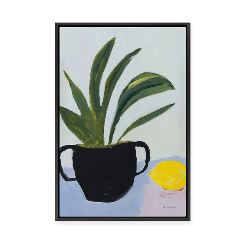 Plant with Lemon | Framed Canvas