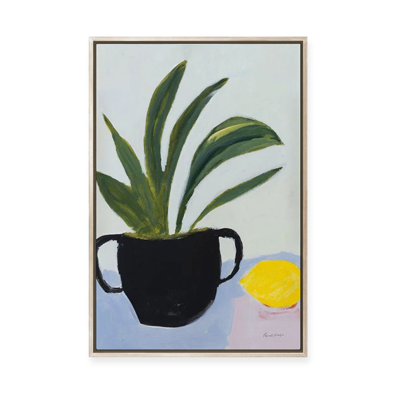 Plant with Lemon | Framed Canvas