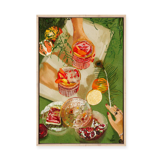 Pomegrante Cocktails | Framed Canvas