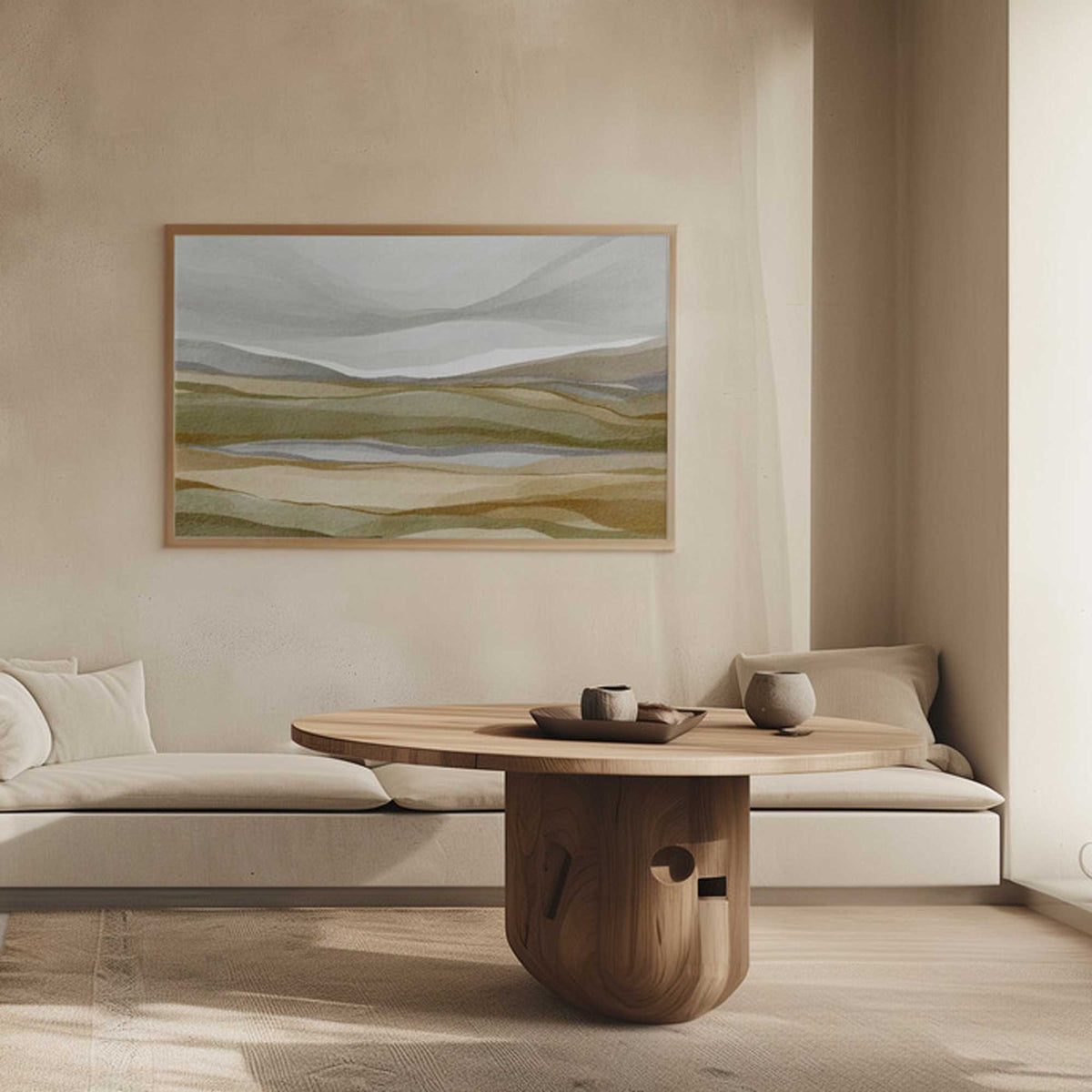 Soft Earthen Tone Landscape | Framed Canvas