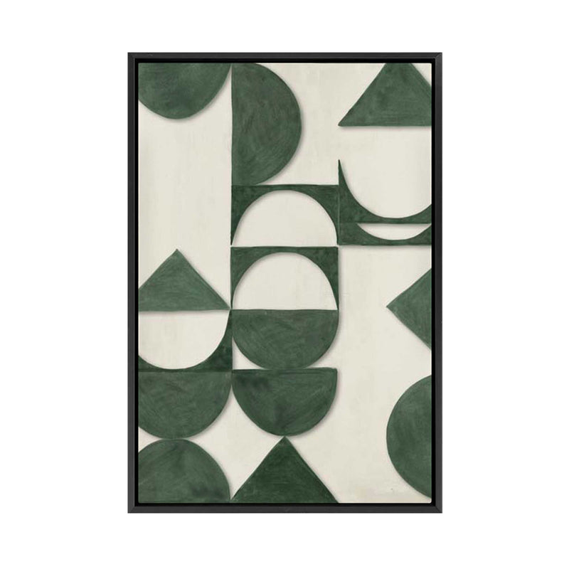 Sage Geometric Soft Balance | Framed Canvas