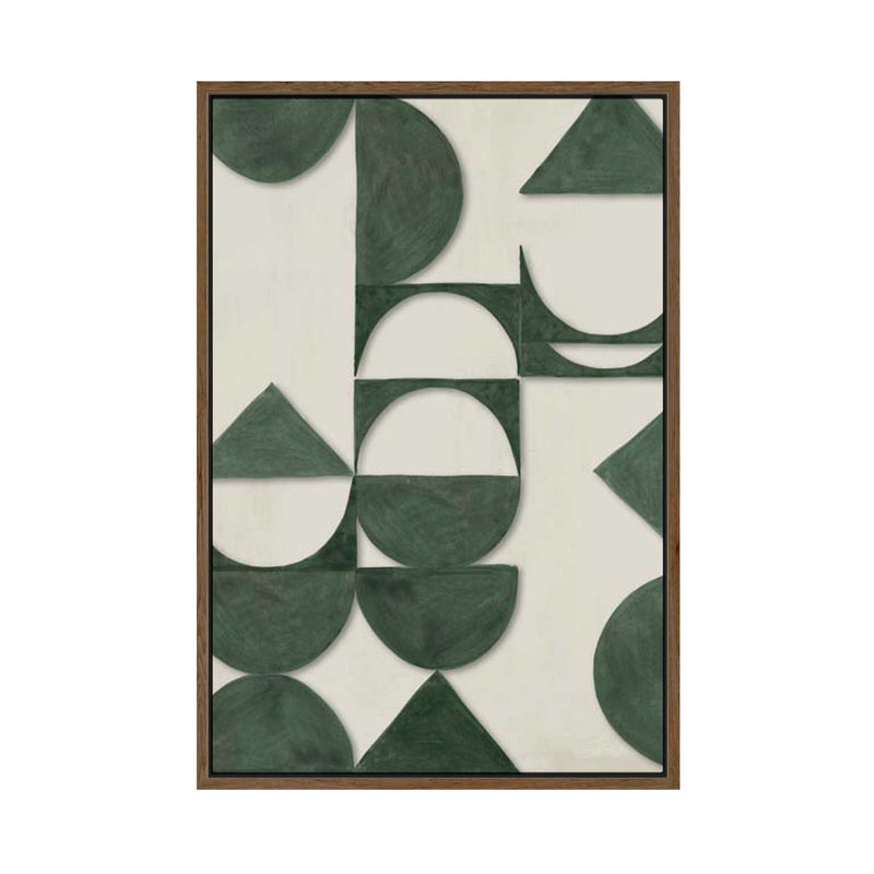 Sage Geometric Soft Balance | Framed Canvas