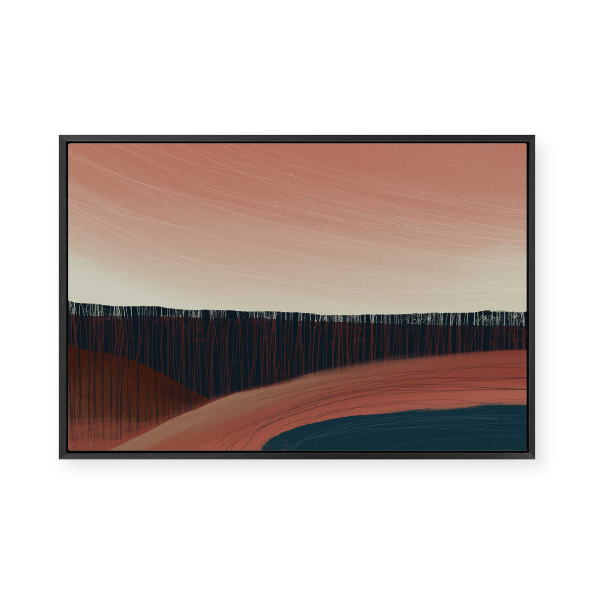 Serene Dusk Horizon | Framed Canvas