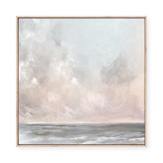 Serene Sea Under Gentle Skies | Framed Canvas