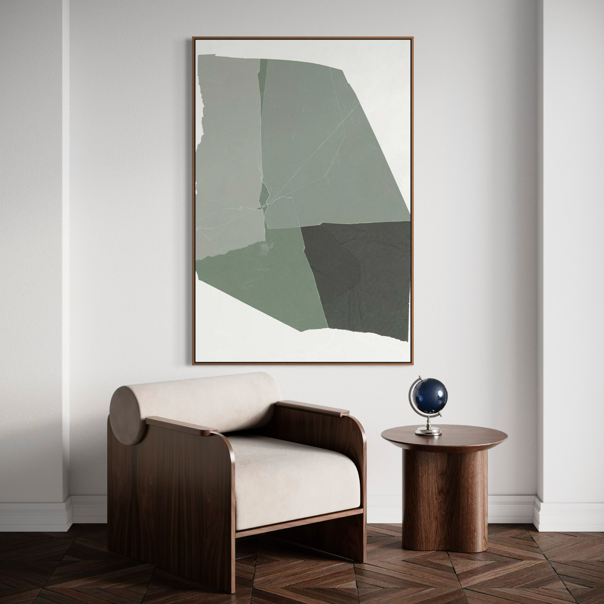Shape of Green II | Framed Canvas