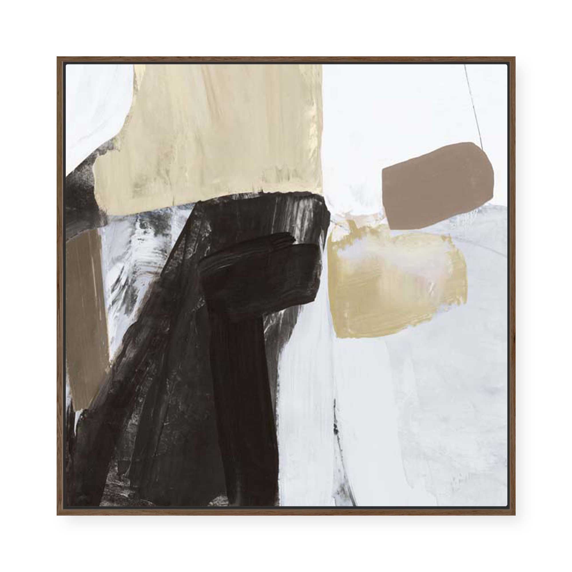 Shapes in Neutral Harmony | Framed Canvas