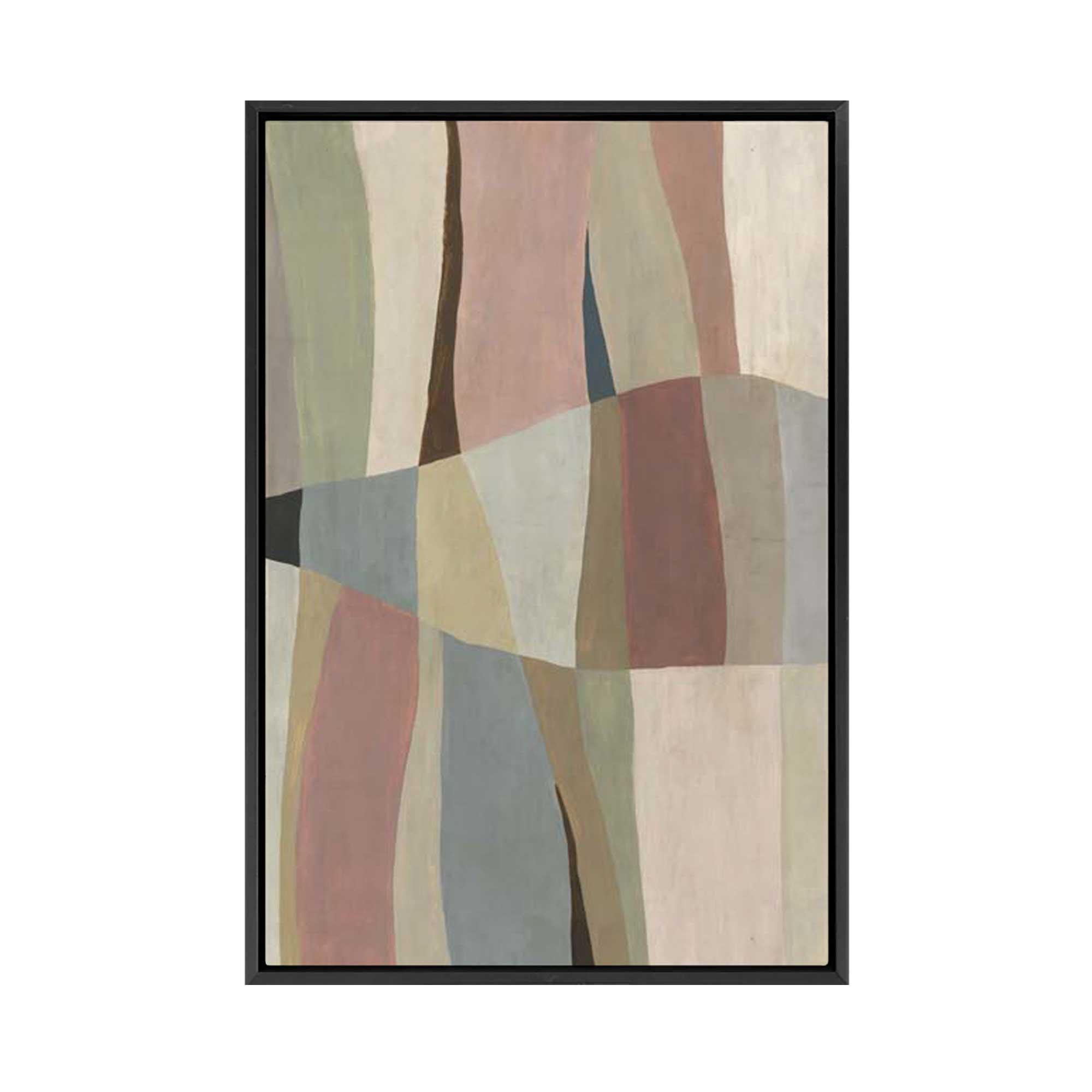 Soft Curves in Muted Hues | Framed Canvas