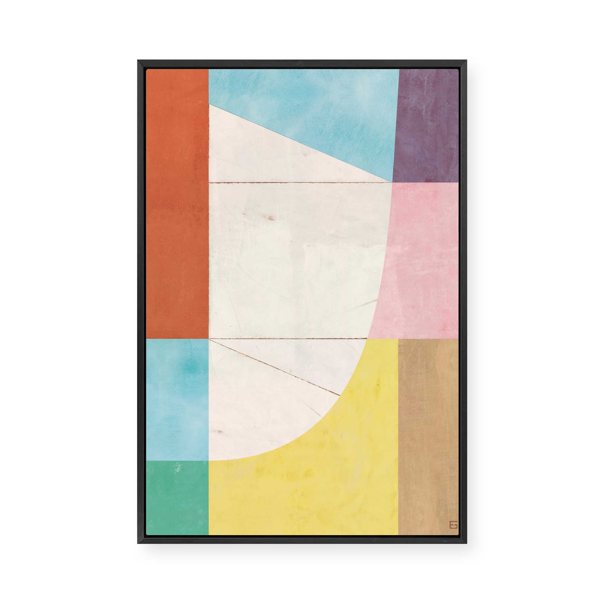 Soft Geometric Abstract | Framed Canvas