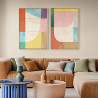 Soft Geometric Abstract | Framed Canvas