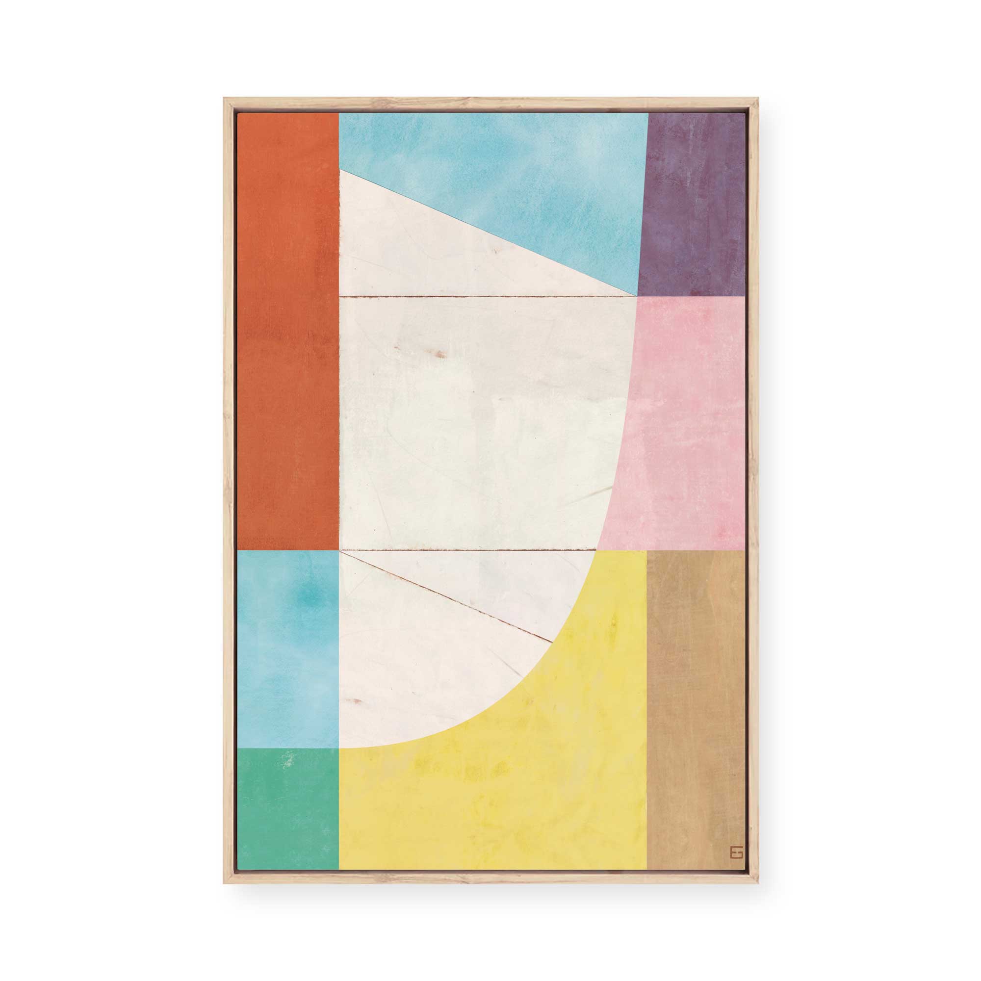 Soft Geometric Abstract | Framed Canvas