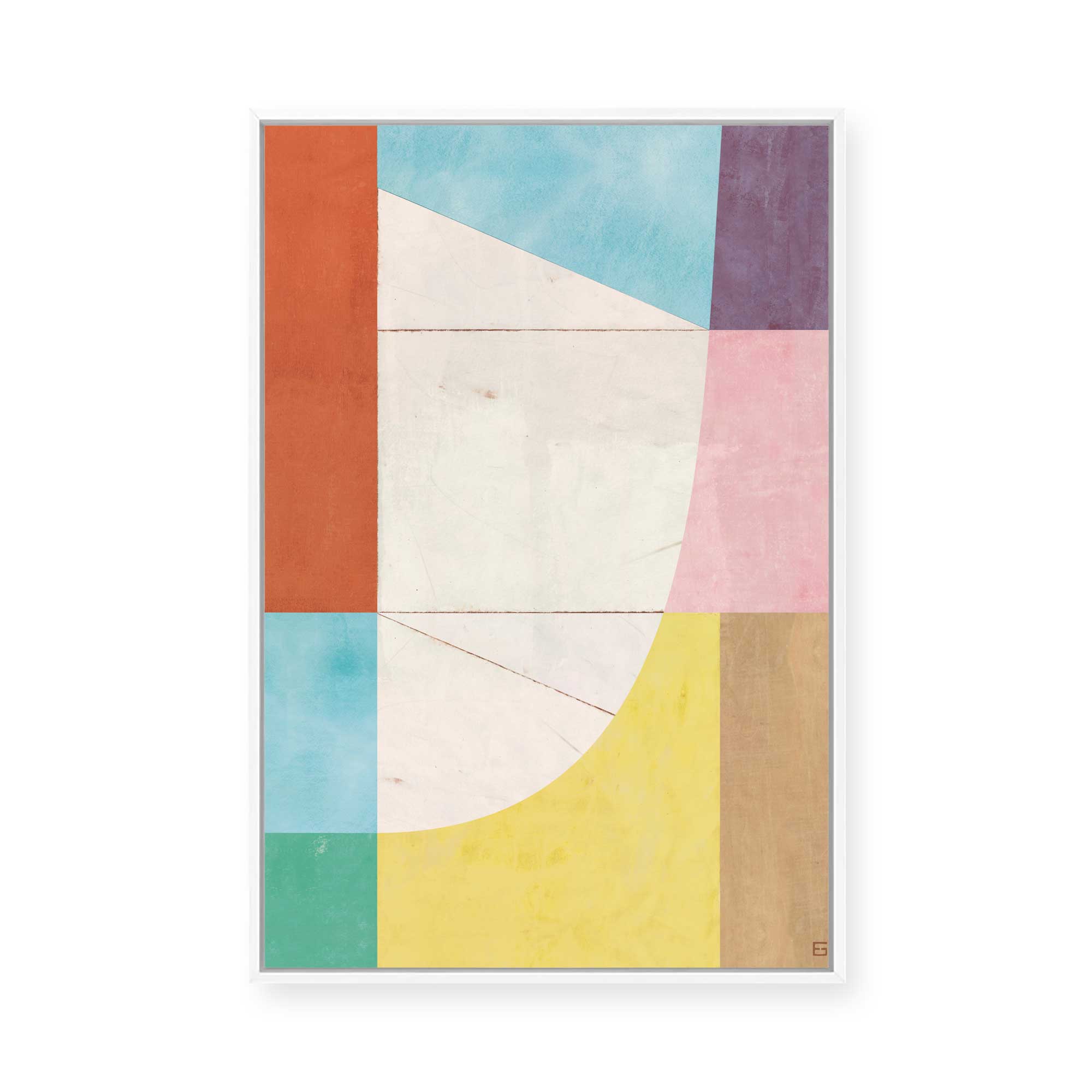 Soft Geometric Abstract | Framed Canvas