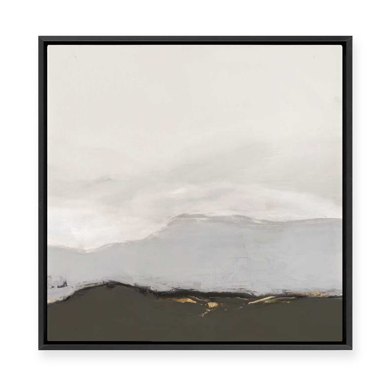 Soft Mountains Under Pale Sky | Framed Canvas