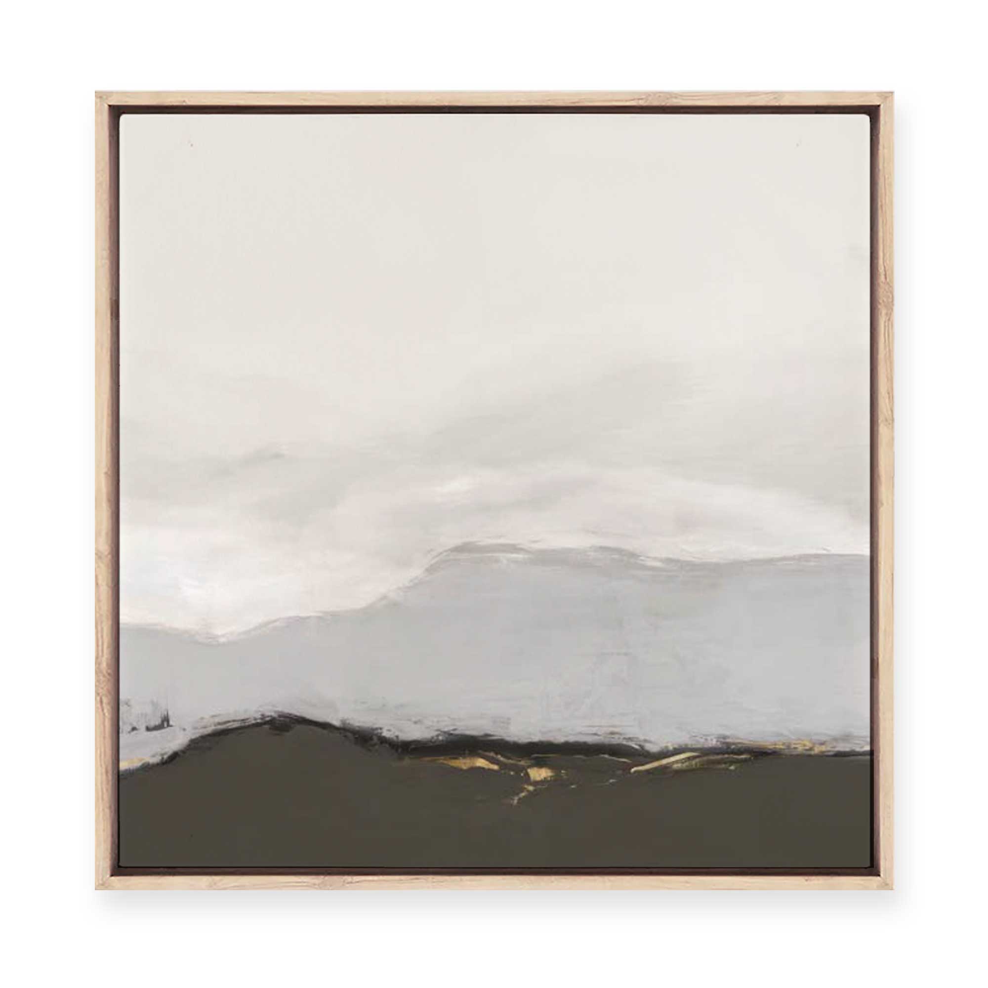 Soft Mountains Under Pale Sky | Framed Canvas