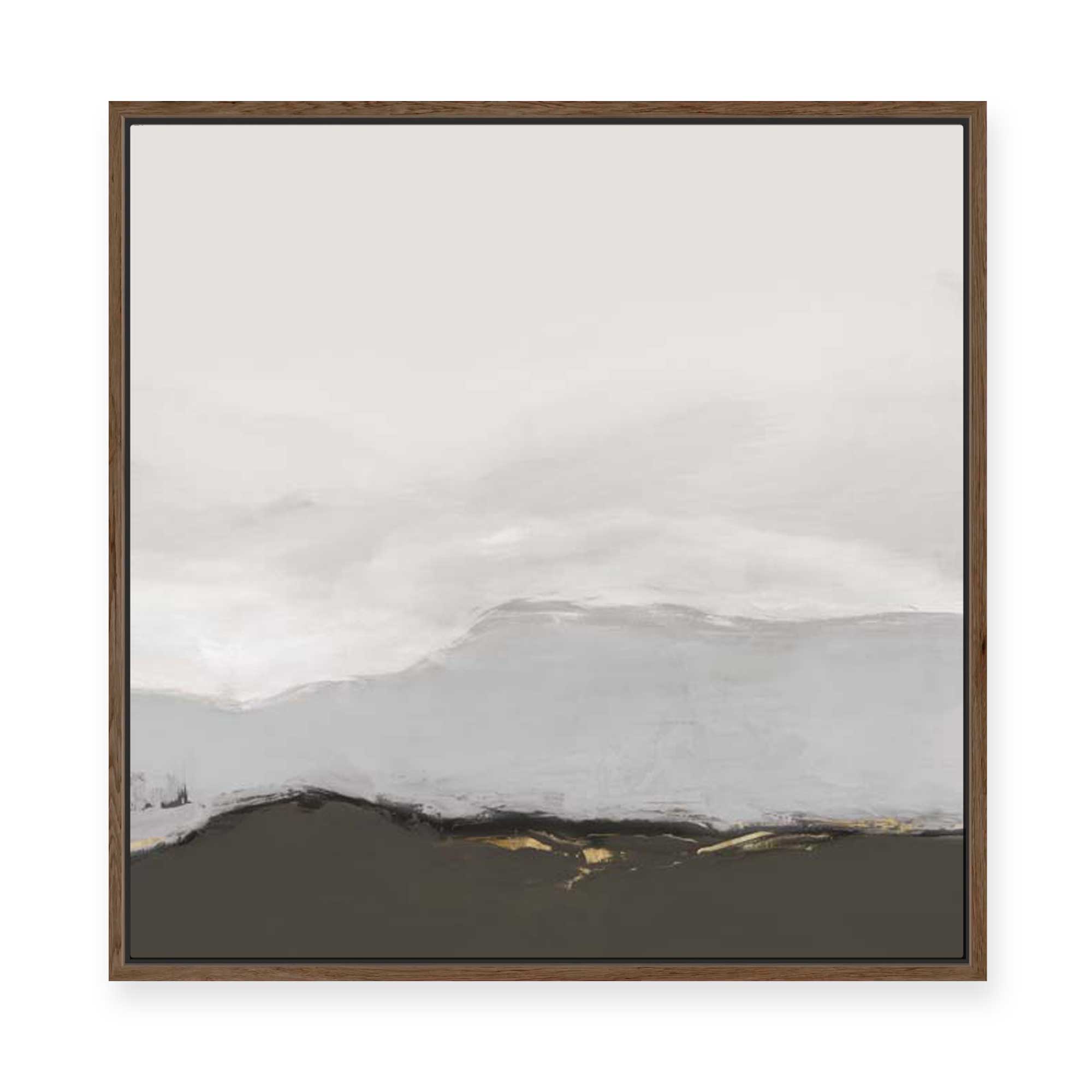 Soft Mountains Under Pale Sky | Framed Canvas