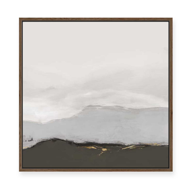 Soft Mountains Under Pale Sky | Framed Canvas