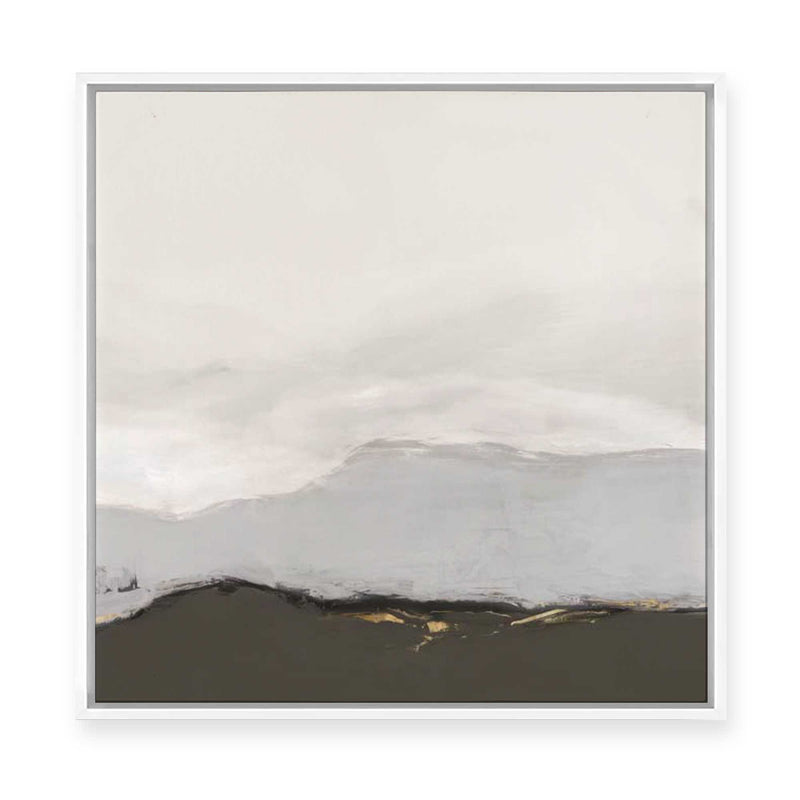 Soft Mountains Under Pale Sky | Framed Canvas