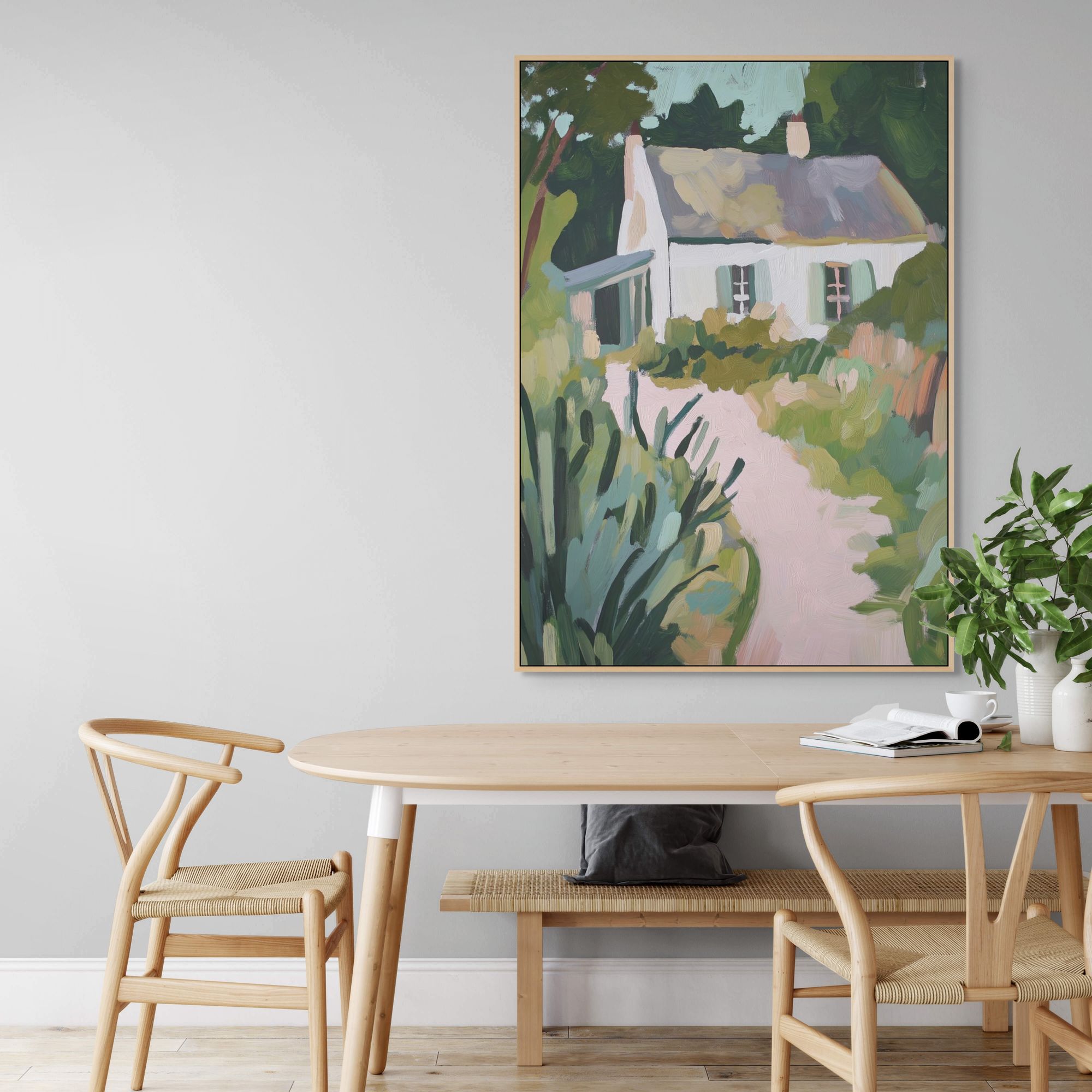 Spring Cottage | Framed Canvas