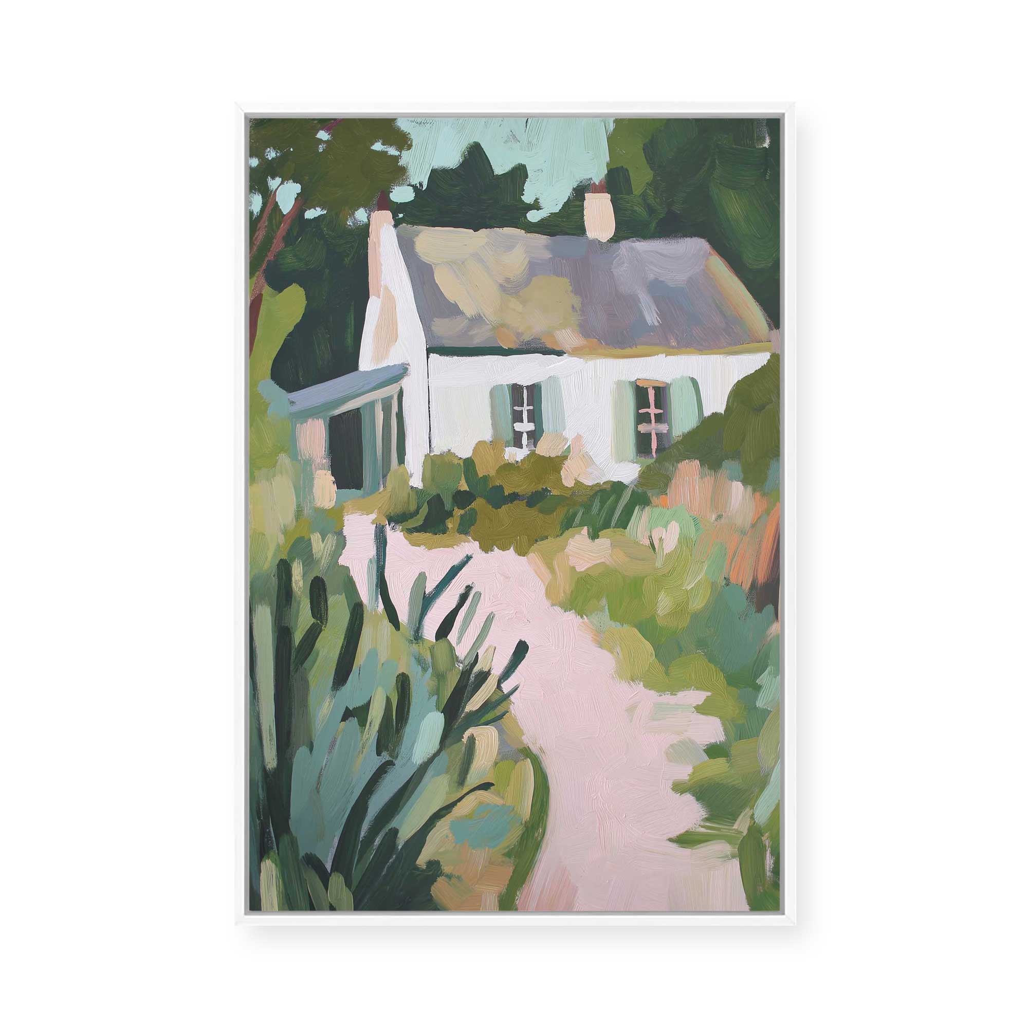 Spring Cottage | Framed Canvas