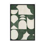 Structured Greens and Geometric Calm | Framed Canvas