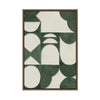 Structured Greens and Geometric Calm | Framed Canvas