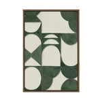 Structured Greens and Geometric Calm | Framed Canvas