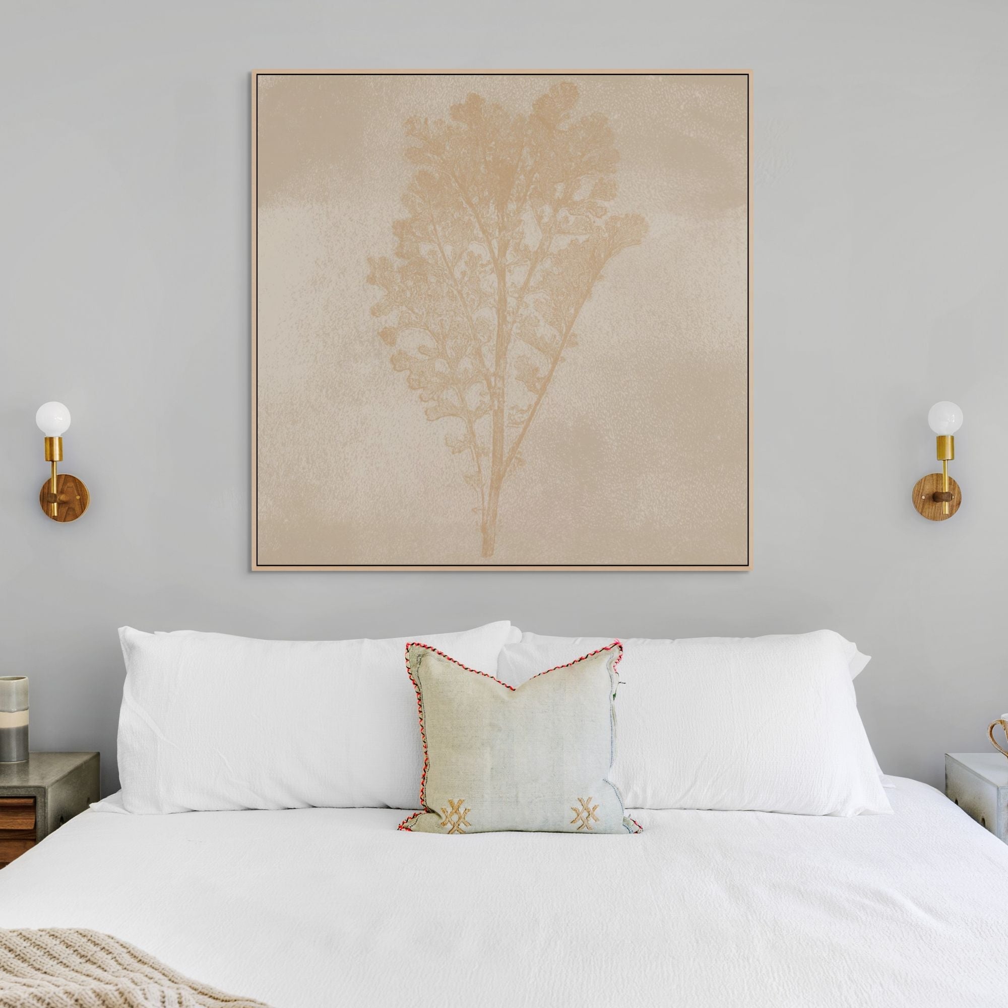 Subtle Botanical Impression | Framed Canvas