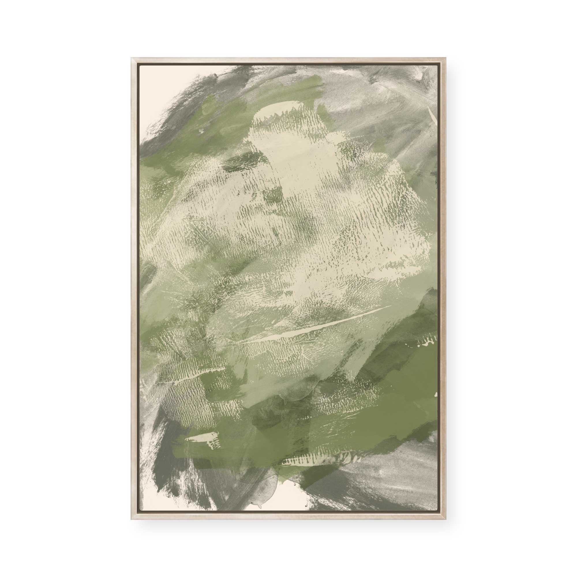 Textured Abstract Greens | Framed Canvas