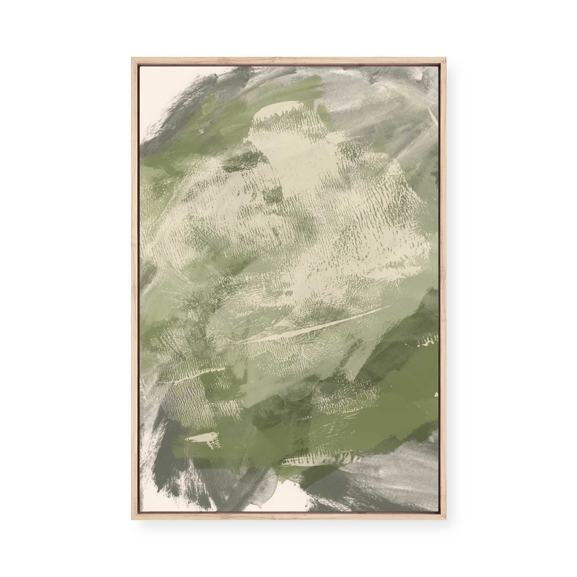 Textured Abstract Greens | Framed Canvas