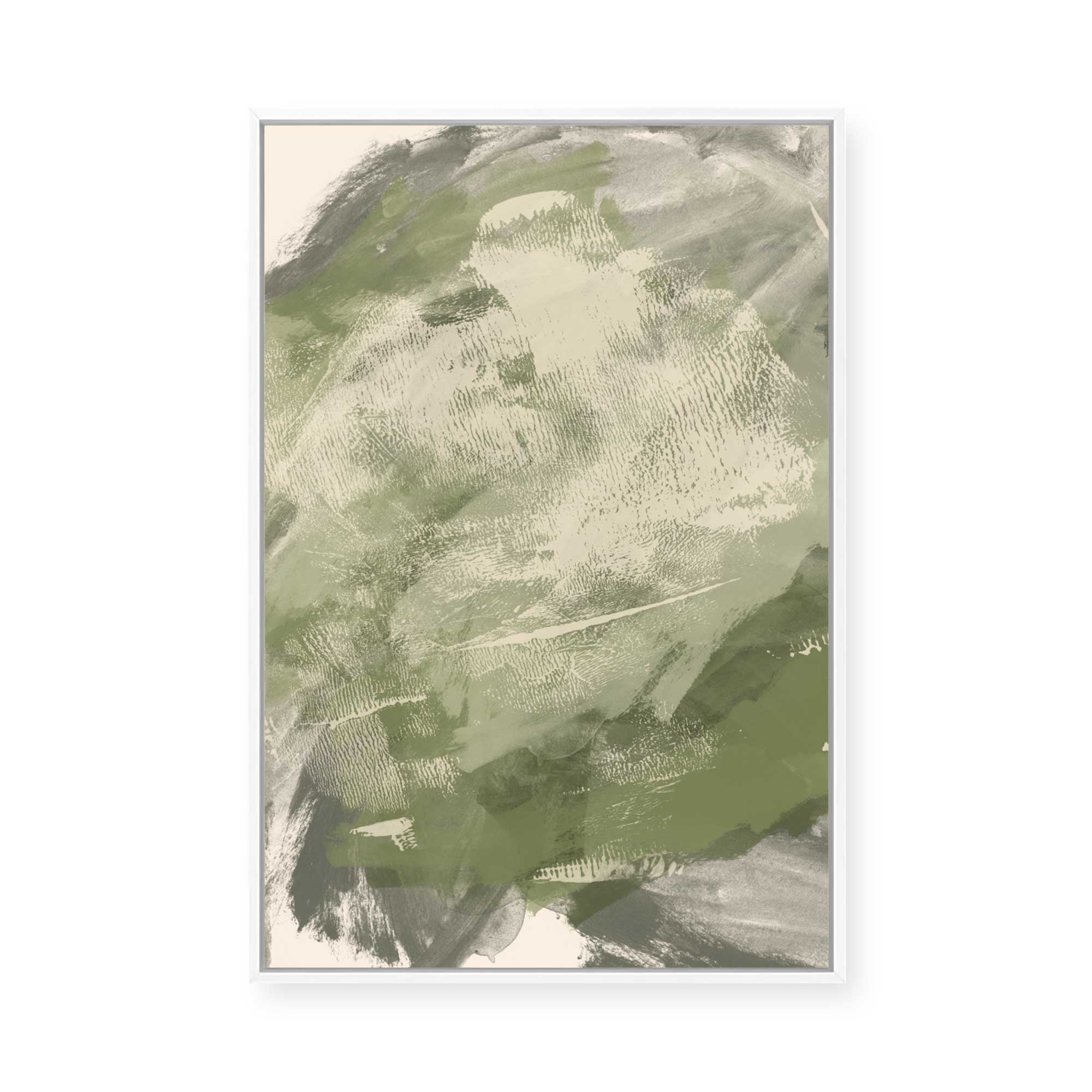 Textured Abstract Greens | Framed Canvas