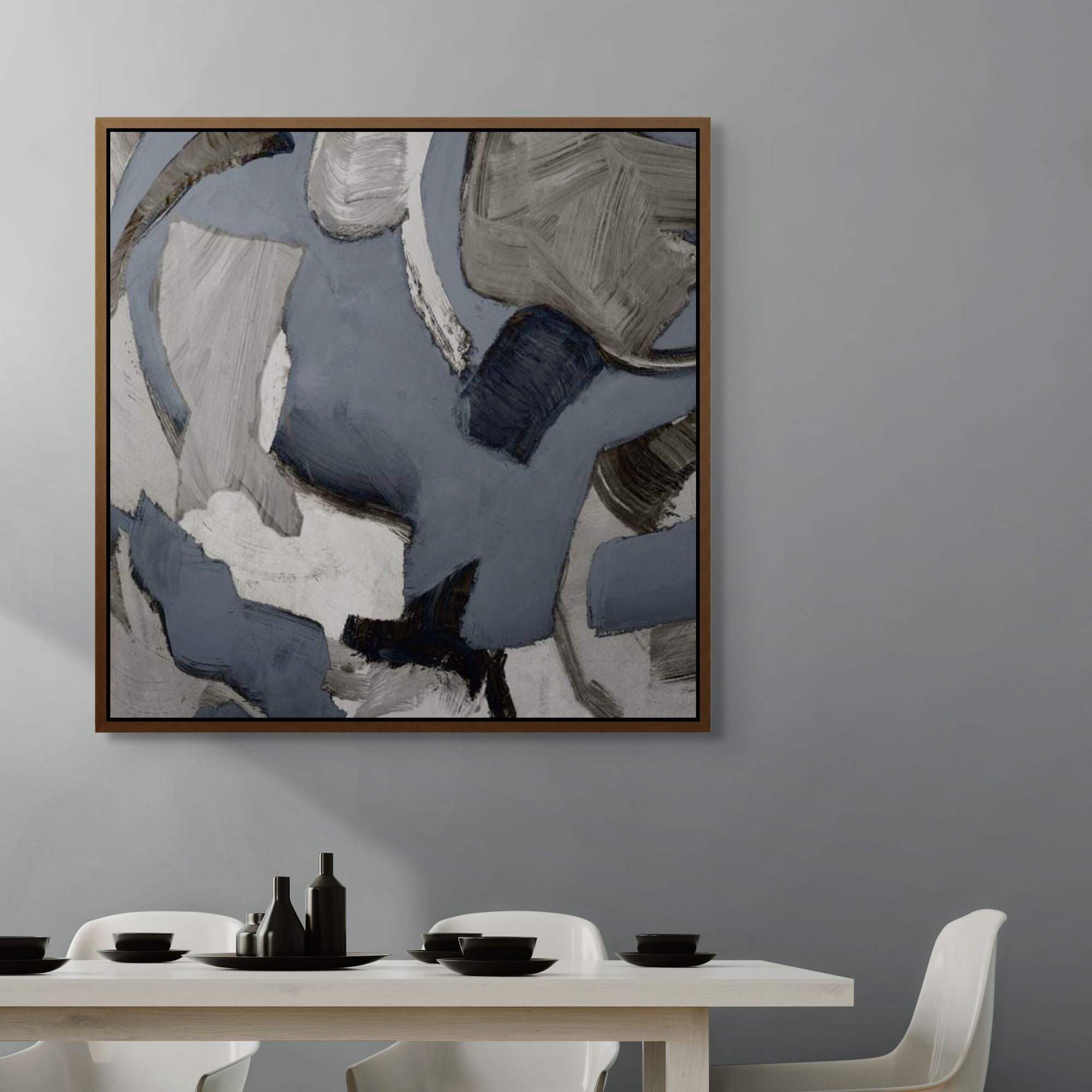 Textured Greys I | Framed Canvas