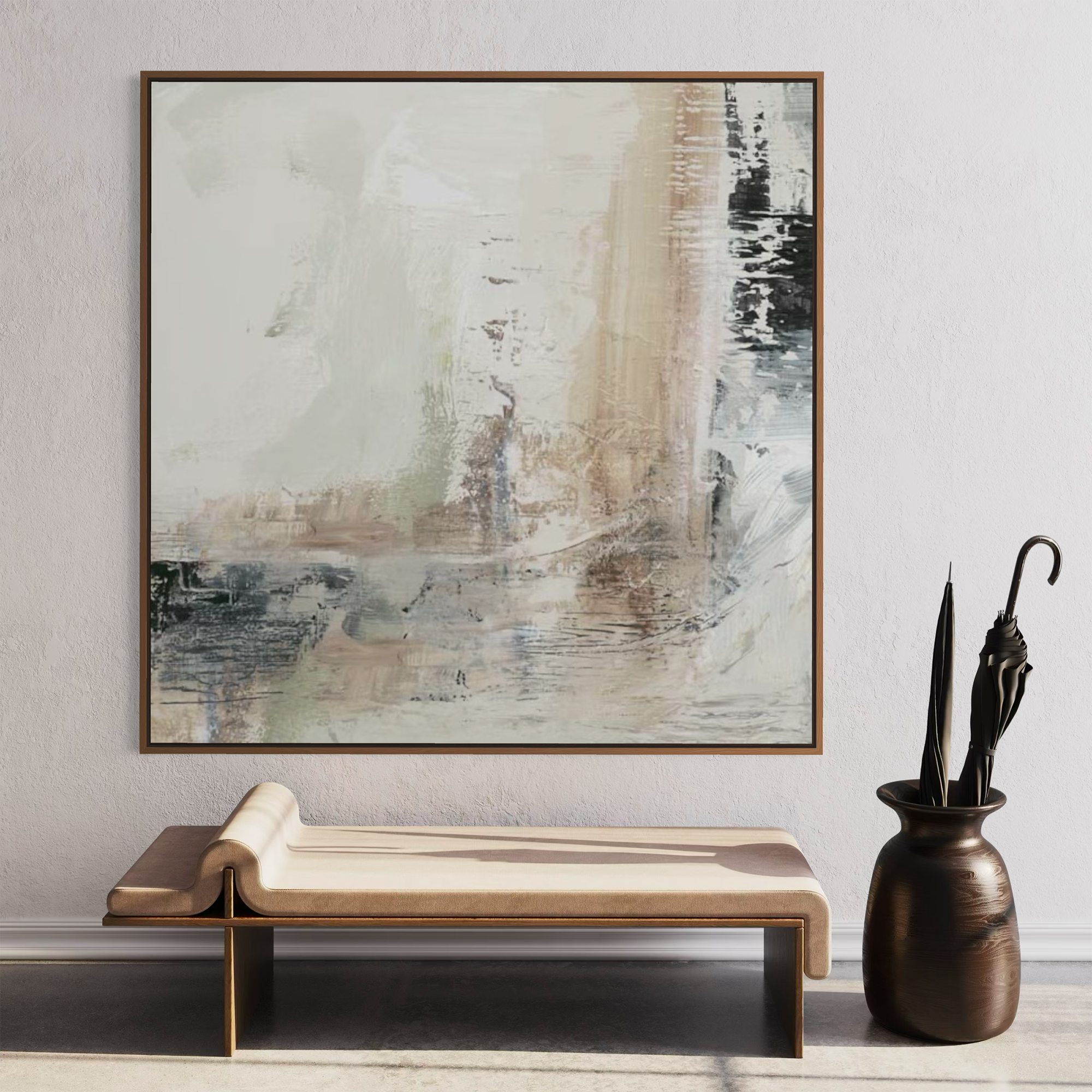 Textured Layers of Subtle Movement | Framed Canvas