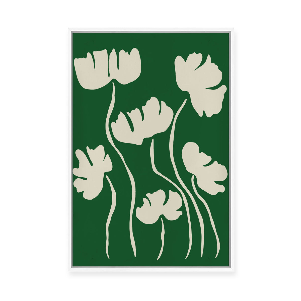 The Magical Green Floral | Framed Canvas