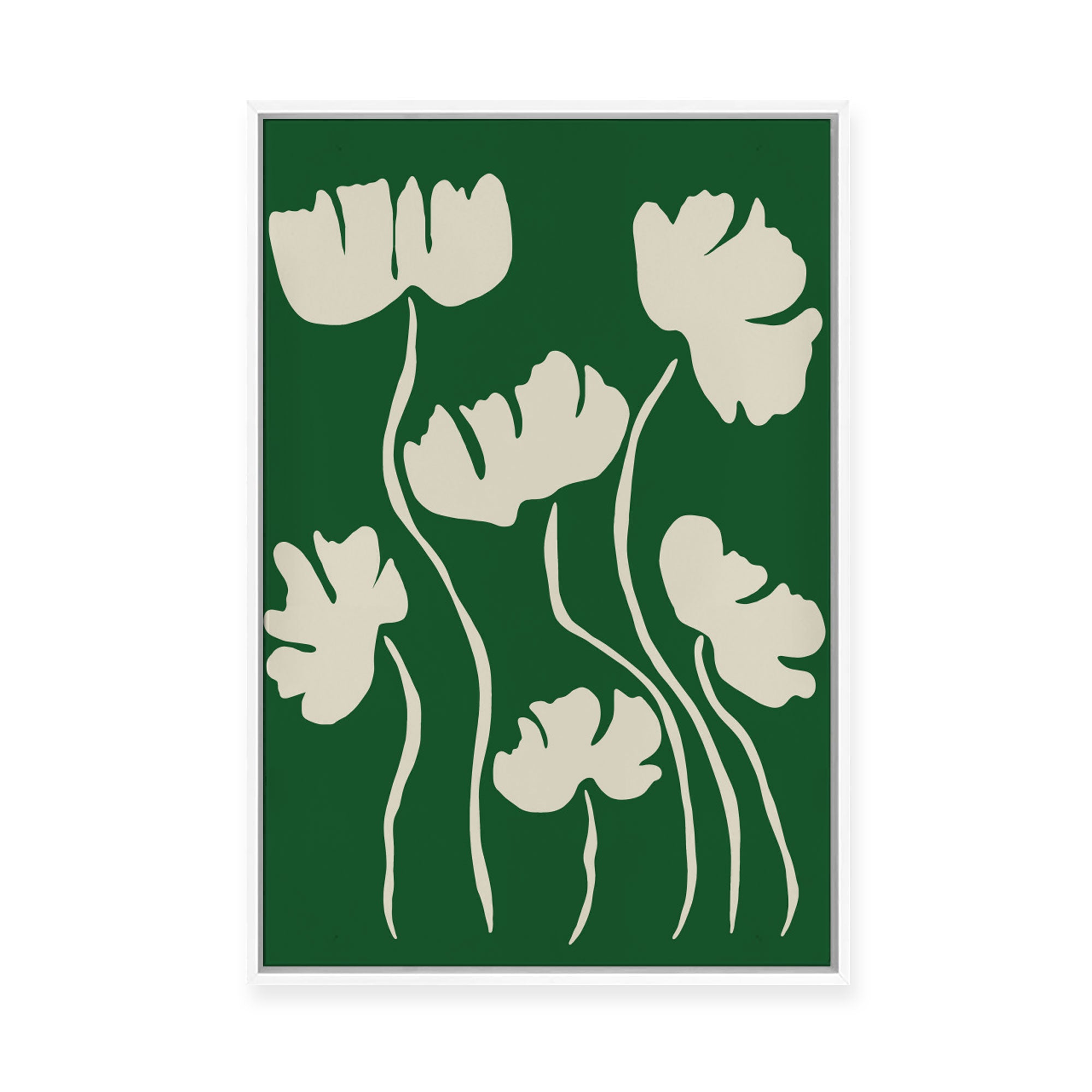 The Magical Green Floral | Framed Canvas