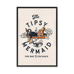 Tipsy Mermaid | Framed Canvas