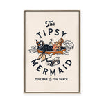 Tipsy Mermaid | Framed Canvas