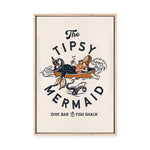 Tipsy Mermaid | Framed Canvas