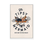 Tipsy Mermaid | Framed Canvas