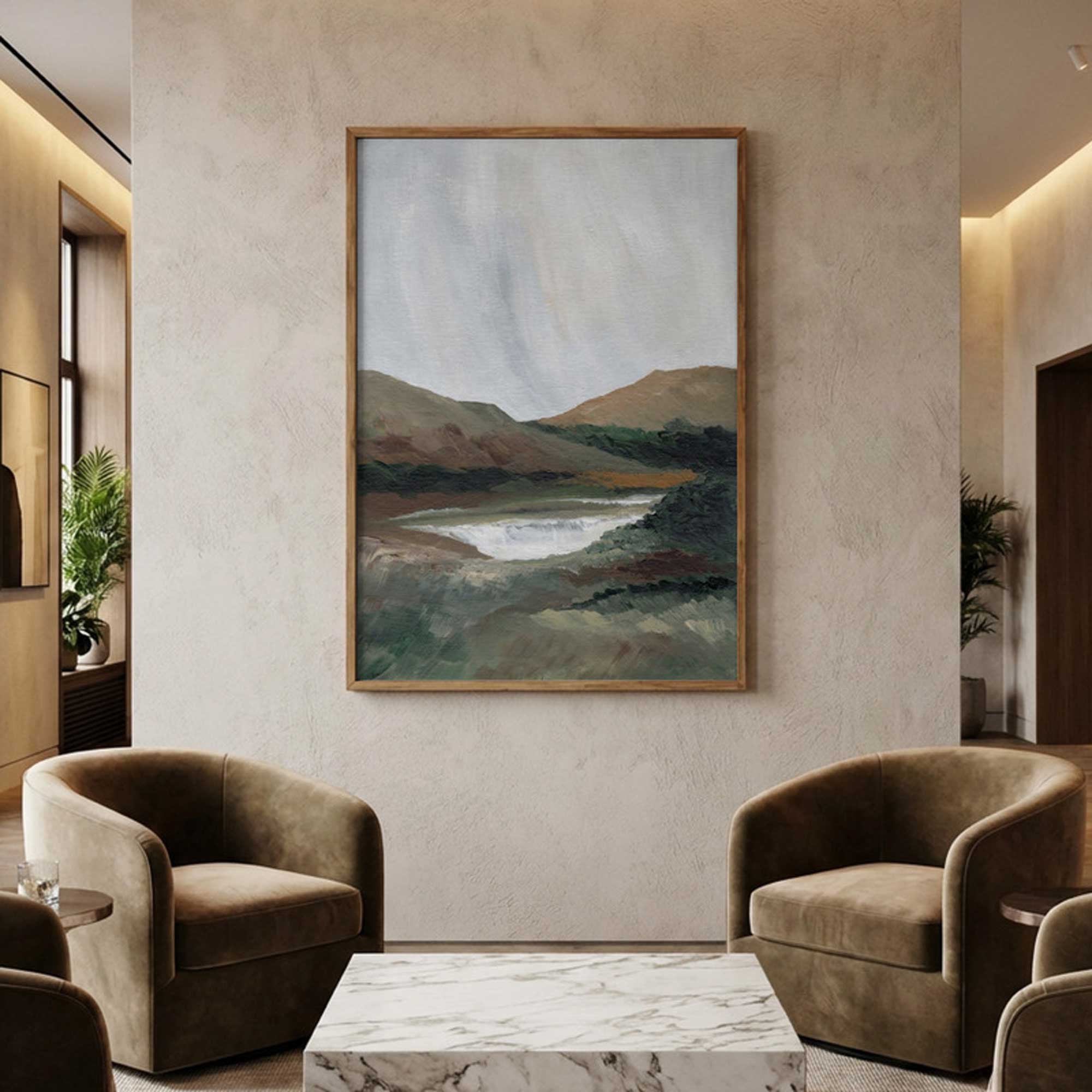 Two Mountains | Framed Canvas