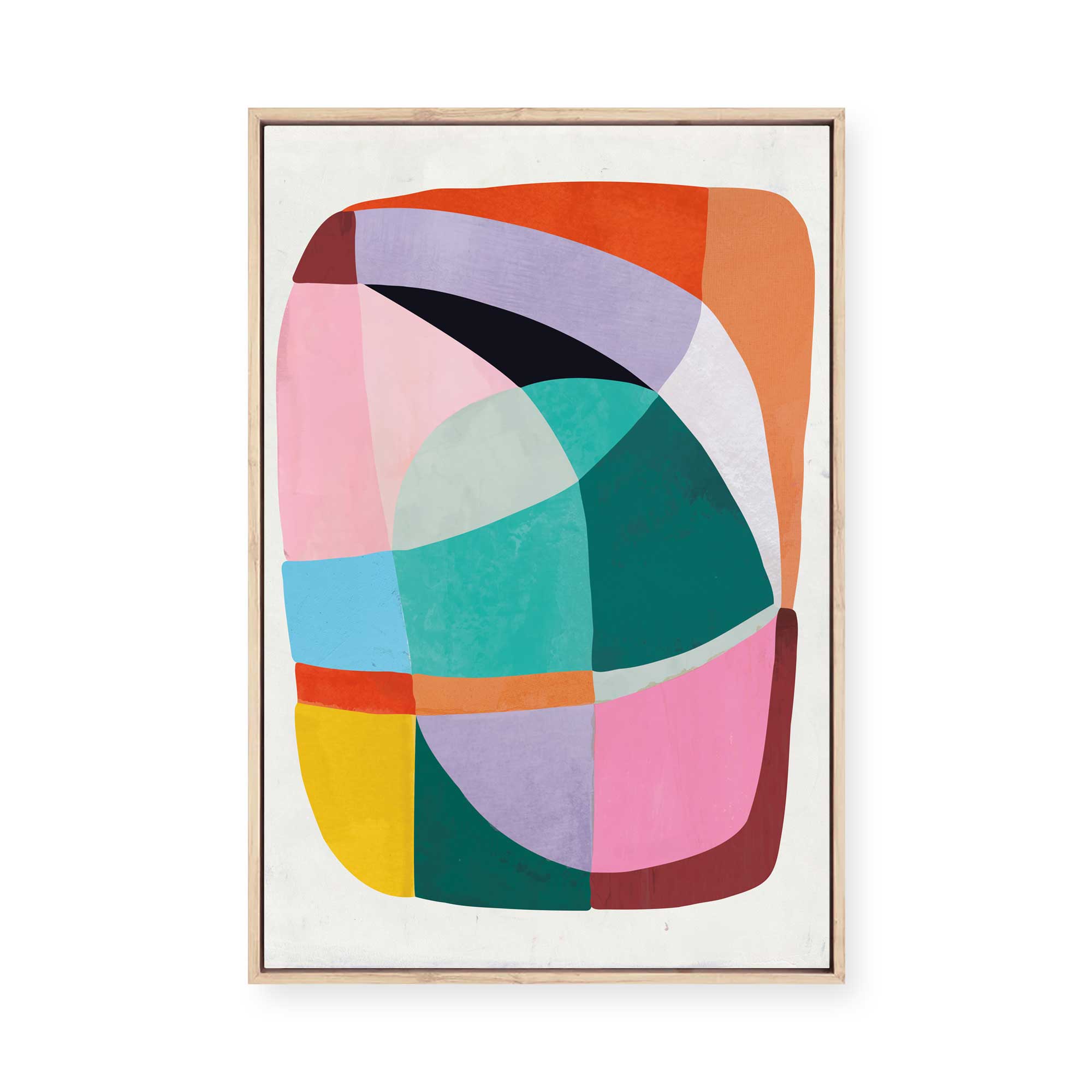 Vibrant Abstract Shapes I | Framed Canvas