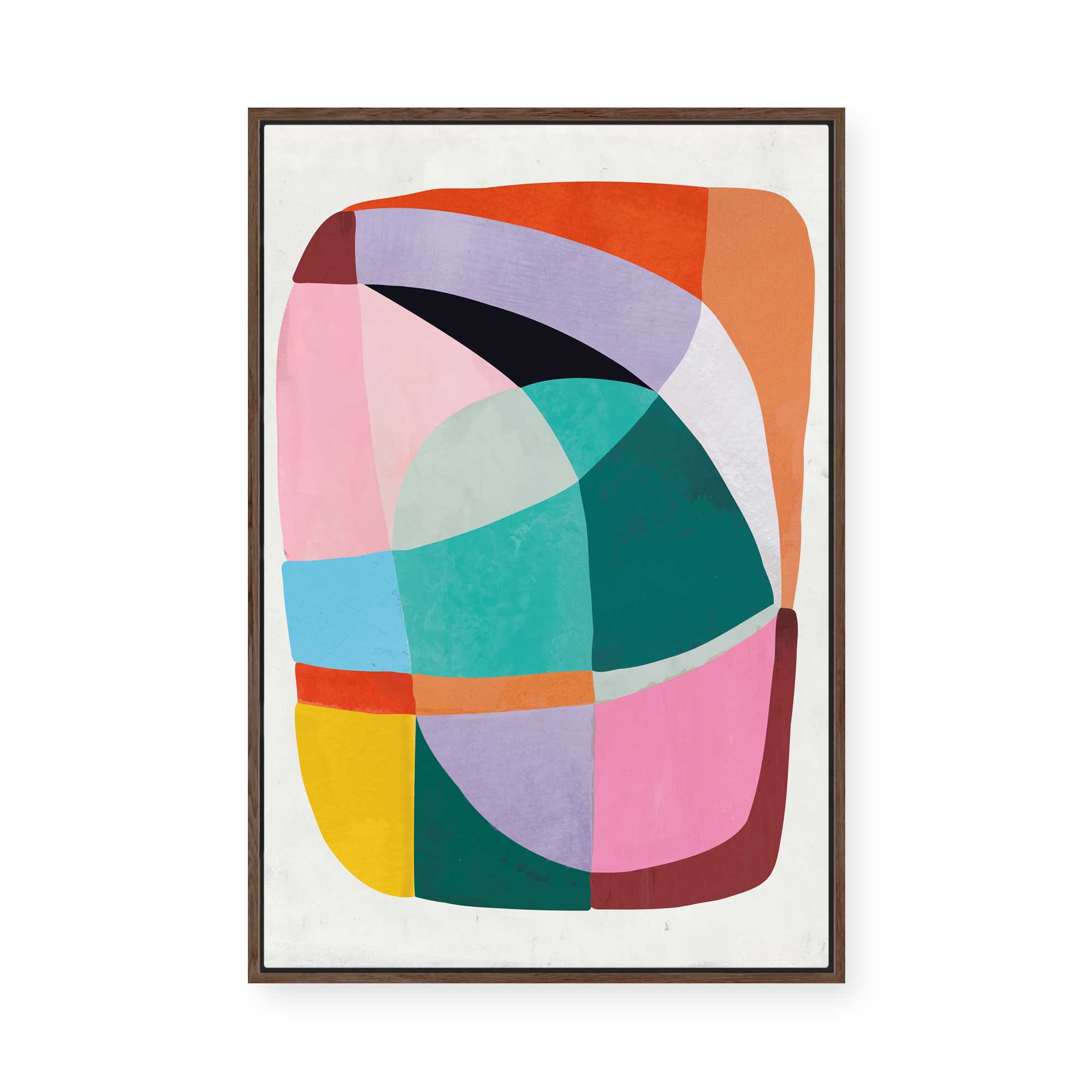 Vibrant Abstract Shapes I | Framed Canvas