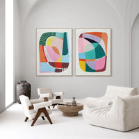 Vibrant Abstract Shapes I | Framed Canvas
