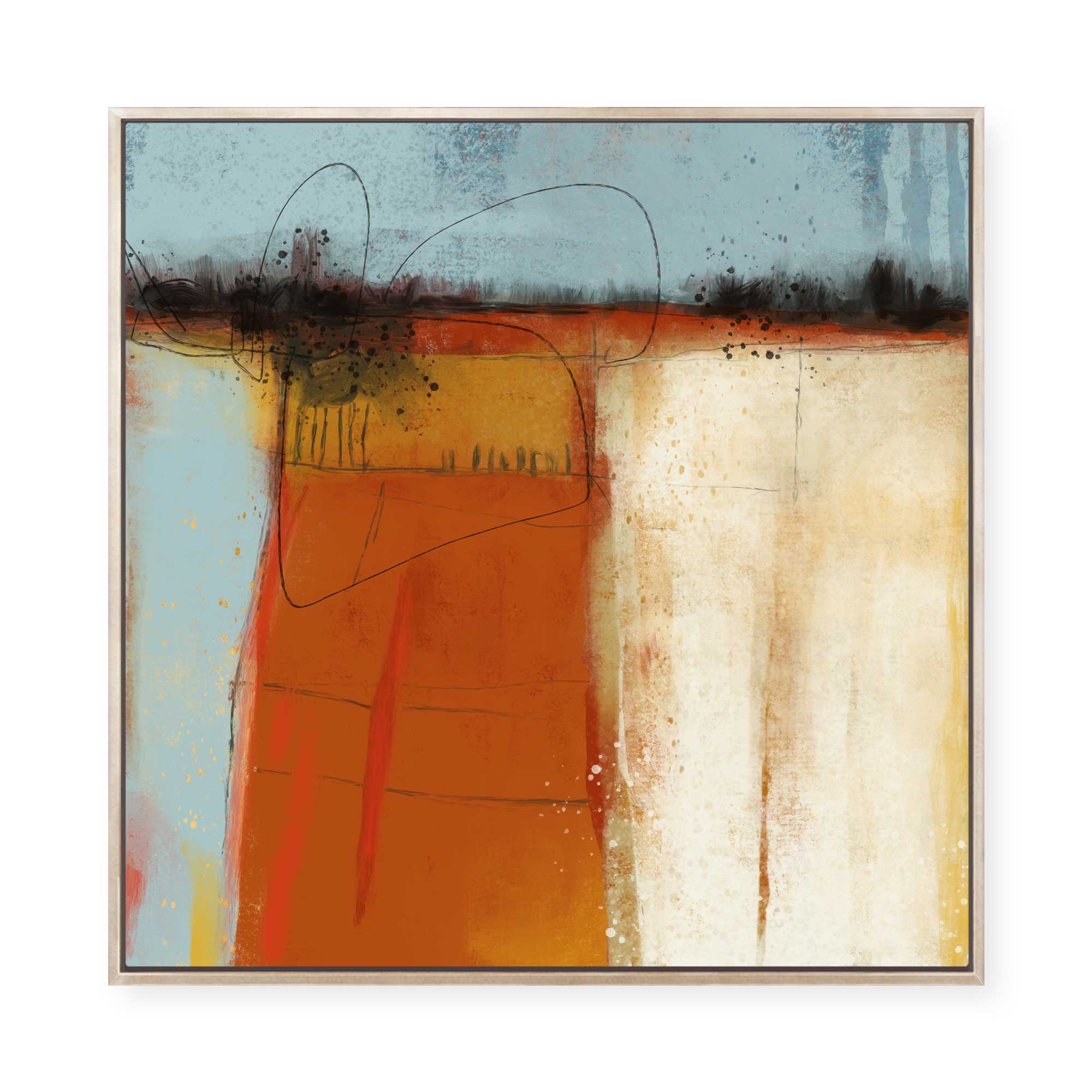 Warm Abstract Forms I | Framed Canvas