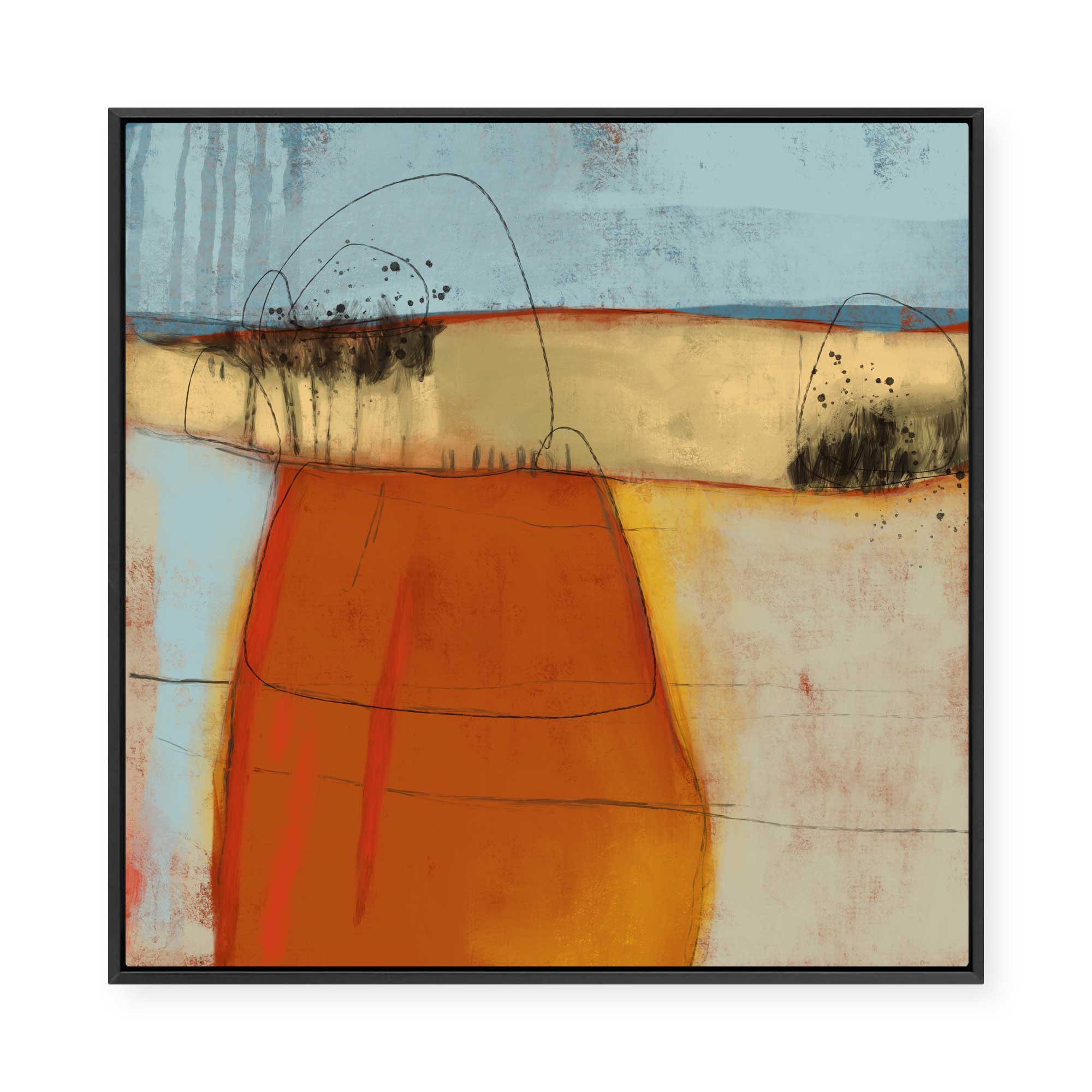 Warm Abstract Forms II | Framed Canvas