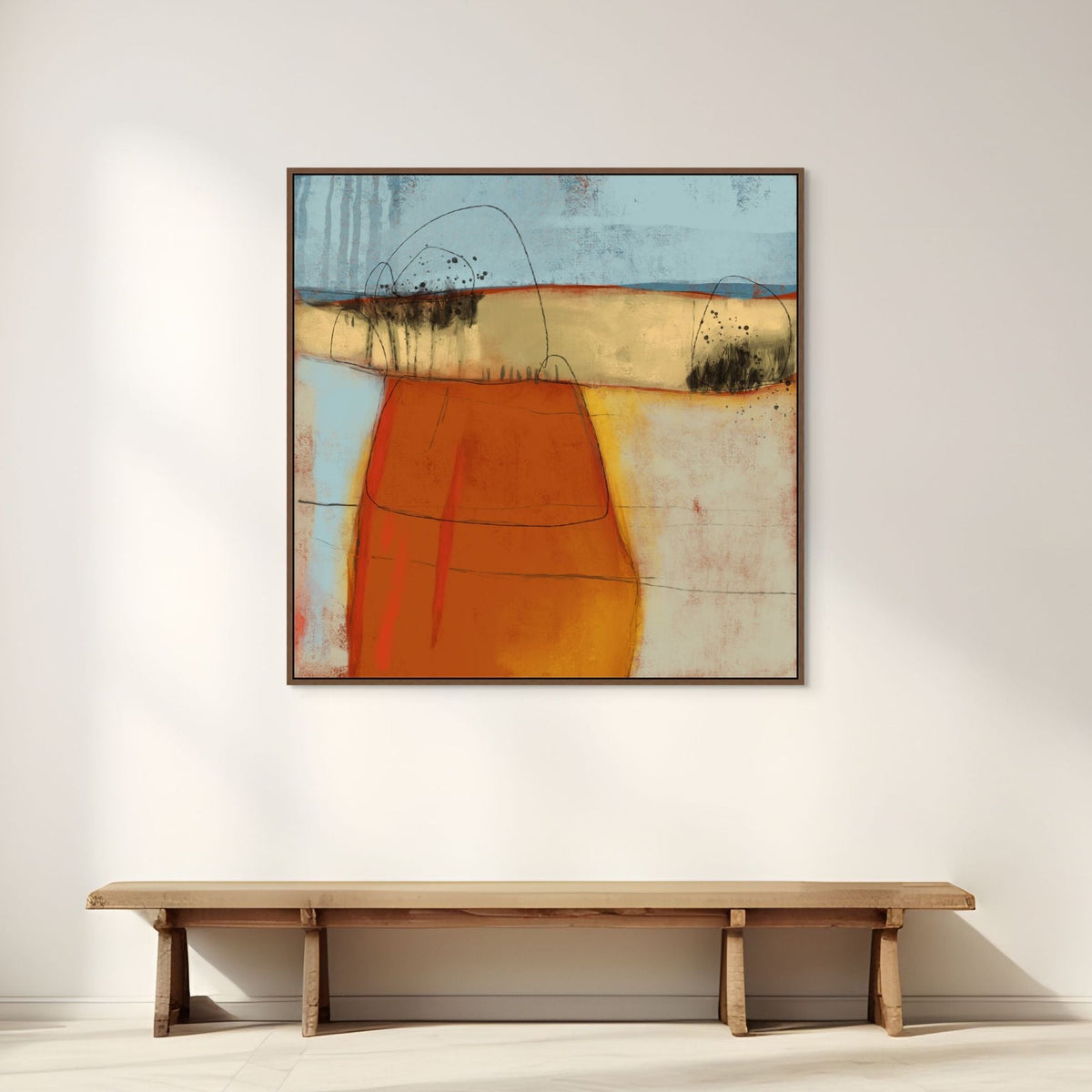 Warm Abstract Forms II | Framed Canvas