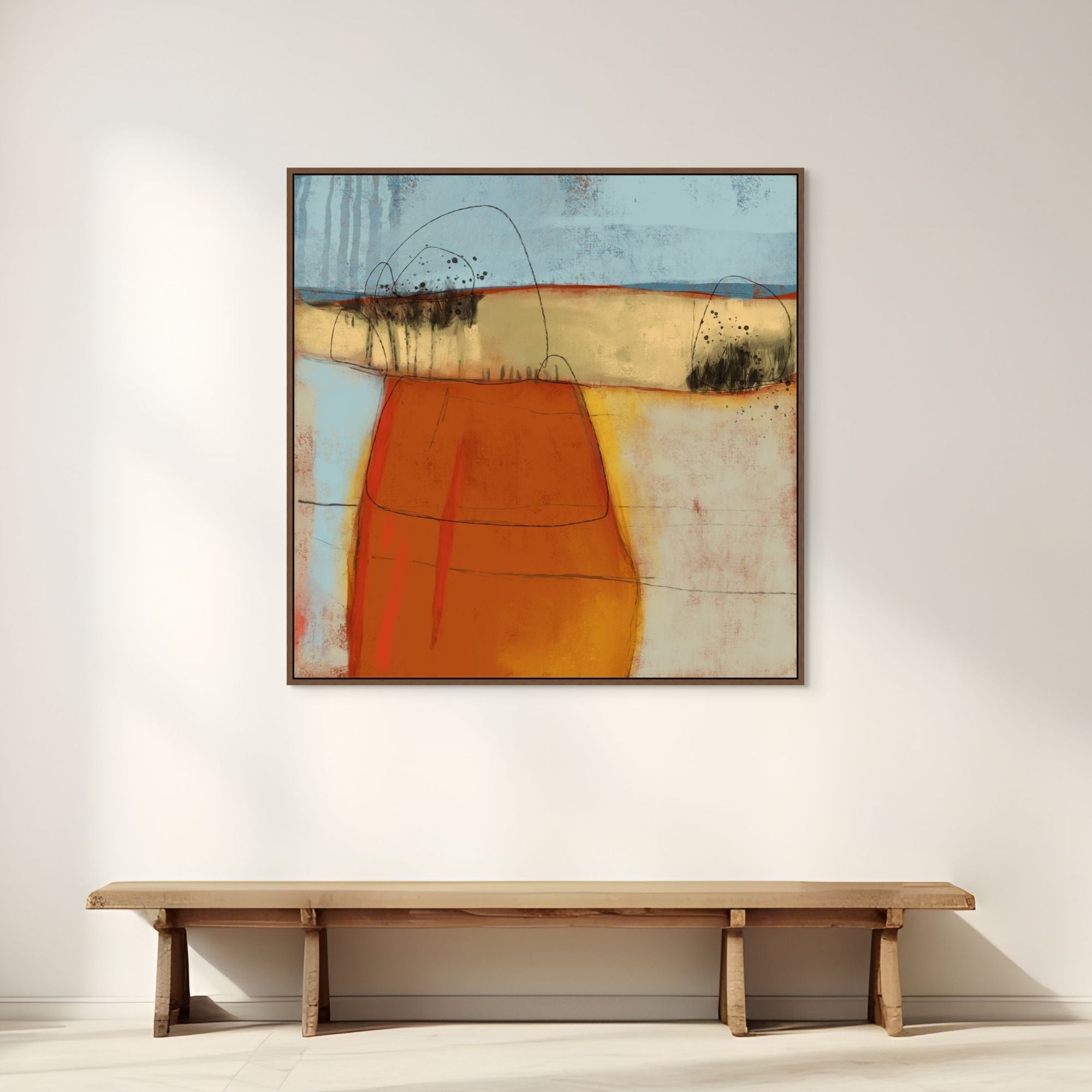 Warm Abstract Forms II | Framed Canvas