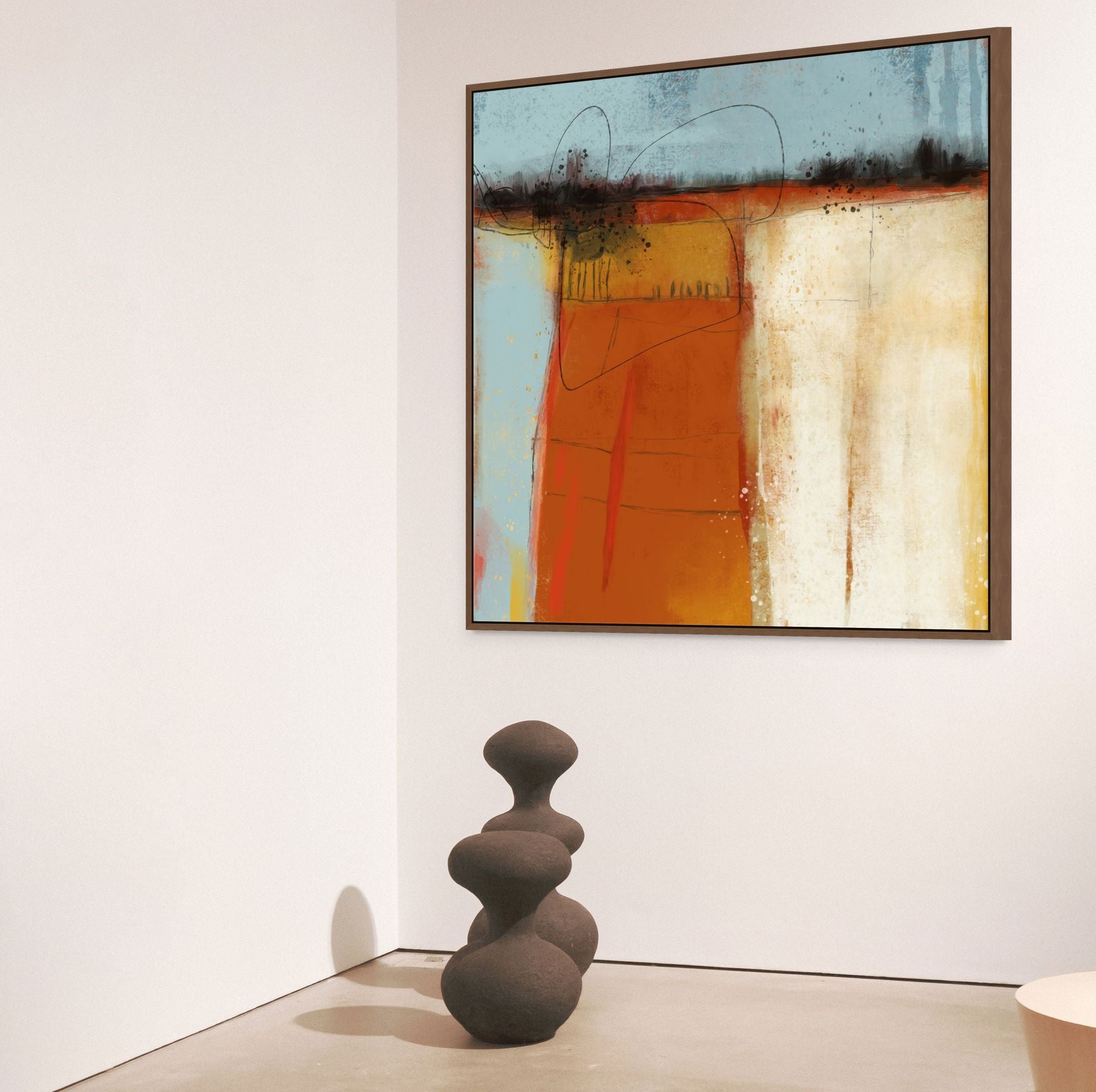Warm Abstract Forms I | Framed Canvas